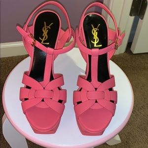 Authentic YSL Tribute Sandals In Coral